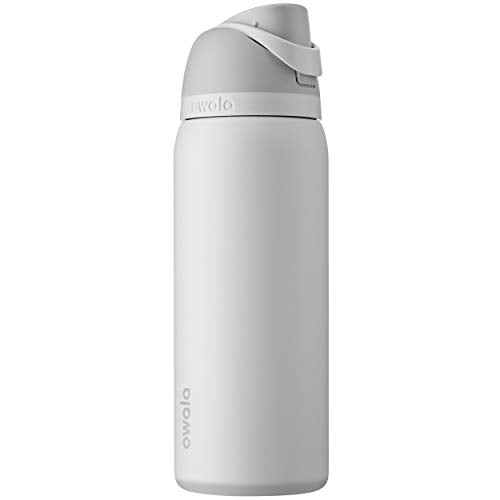 Owala FreeSip Insulated Stainless Steel Water Bottle with Straw, BPA-Free Sports Water Bottle, Great for Travel, 32 Oz, Shy Marshmallow