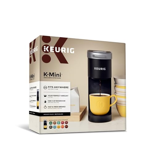 Keurig K-Mini Single Serve K-Cup Pod Coffee Maker, 6 to 12oz Brew size, with Cord Storage, Perfect for Small Spaces, Black